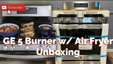 🚨NEW STOVE🚨 w/AIR FRYER🤩 GE 30in 5 Burners 5cu ft Self Cleaning/ Air Fryer Oven #GE #unboxing