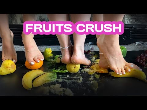 Feet food crush, fruits