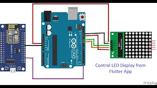 Control LED Display from Flutter App using NodeMCU & Arduino (MQTT Guide)(Project 4)