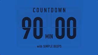 90 Minutes Countdown Flip Timer / + Cymbal + 5 Min Left Alert💥