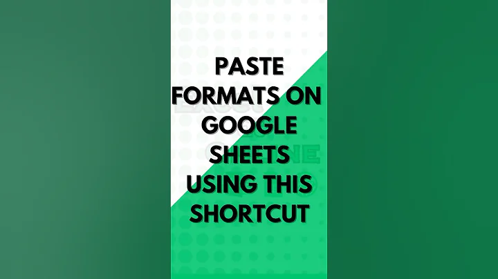 How to copy and paste formats in #googlesheets using this shortcut