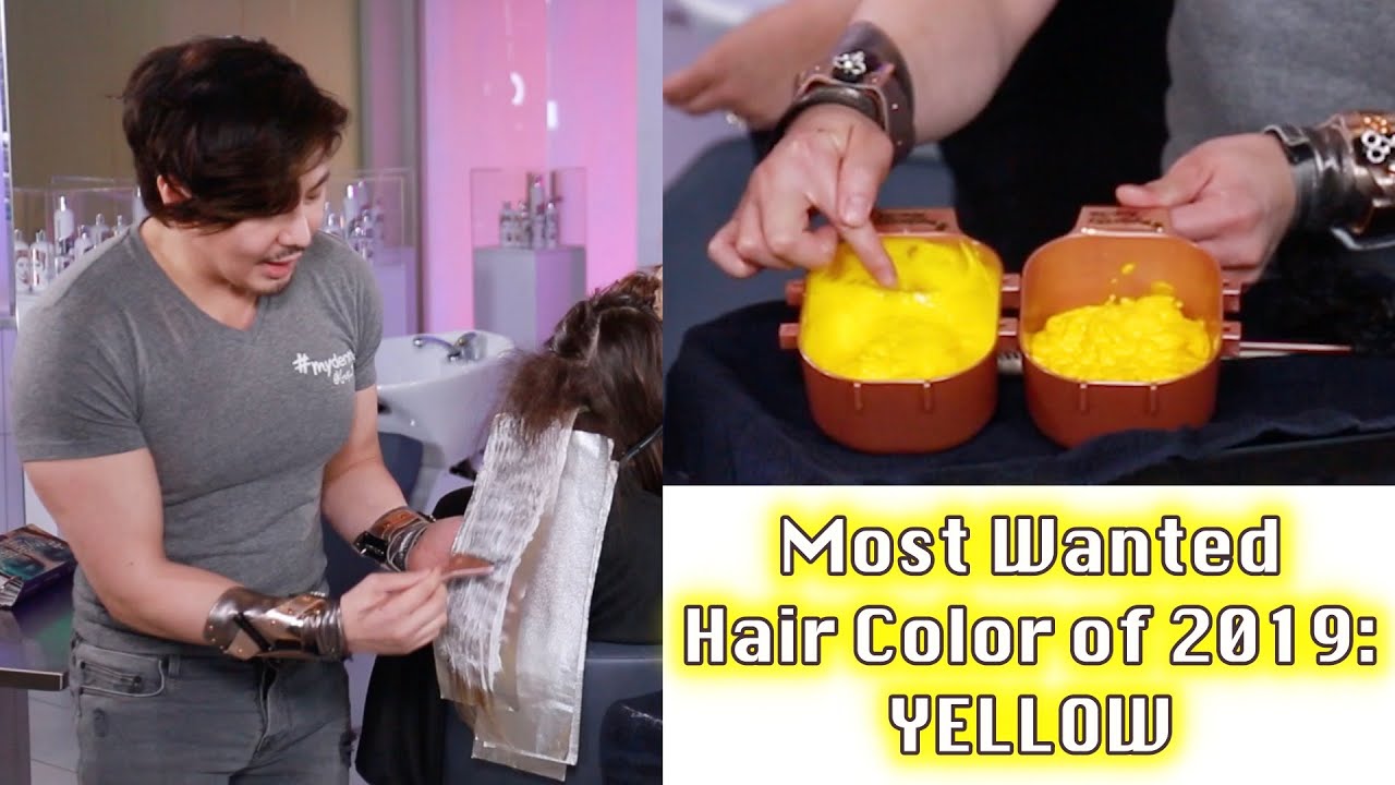 ⁣Bright Yellow Ombre Hair Tutorial