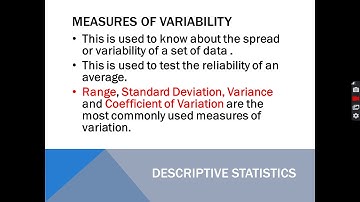 Descriptive statistics part 1