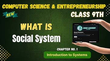 013 Social System Chapter 1 Introduction to Systems Class 9th Computer Science & Entrepreneurship