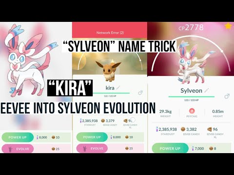 Evolve Eevee Into Sylveon In Pokemon Go Pokemon Go Sylveon Name Trick Kira Name Trick Eevee Youtube