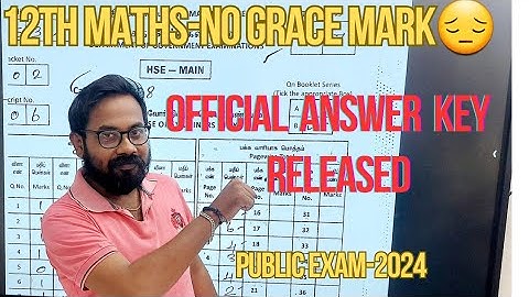 12th Maths-Official govt answer key Released | No grace mark| public exam-2024