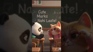 Panda Ki Tuition Me Topper Billi Se Takraar 😹📚 “Cute Marks Nahi Laate!” | Funny Hindi Shorts 🐼🐾