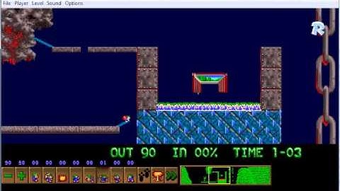 Lemmini - Lemmings Custom Level - Déjà-vu