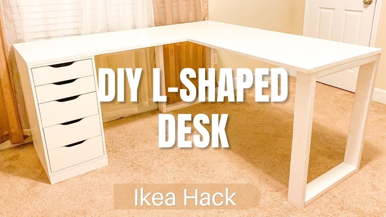 Diy L-Shaped Desk | Using Ikea Alex Drawer | Easy Assembly - Youtube