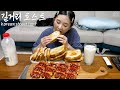 Real Mukbang:) Homemade Korean street food ☆ Street Toast, Sausage rice cake skewers 😋