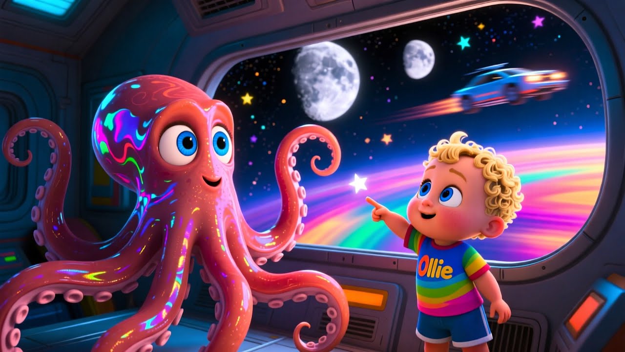 The Octopus Rocket Ride 🚀✨ Fun Counting and ABC Song for Kids | Early Learning Nursery Rhyme