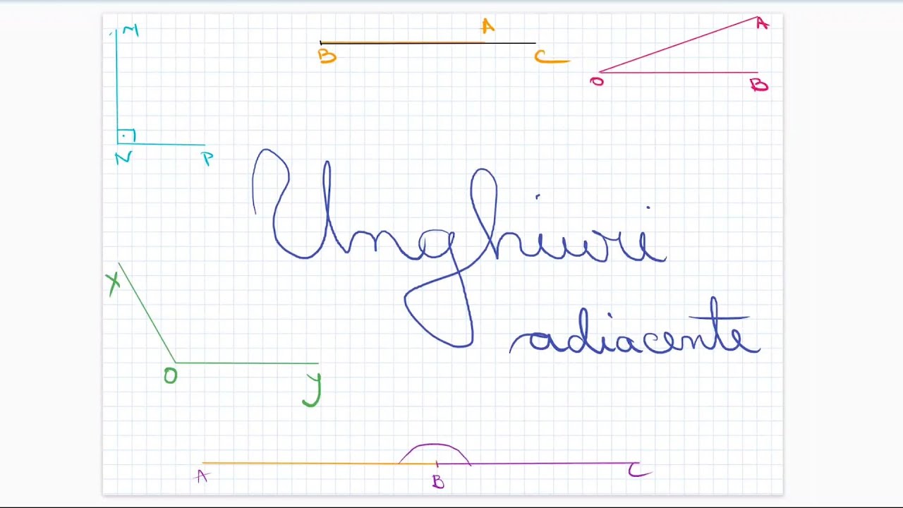 Unghiuri adiacente: definitie, exemple - Clasa a VI-a