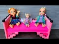 Bedtime routine ! Elsa & Anna toddlers - tooth brushing - coloring