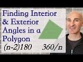 Exterior angles of regular polygons and exterior and interior angle relationship