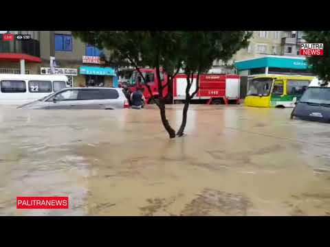 ძლიერი წვიმა რუსთავში - დაზიანებულია სანიაღვრე ქსელი, დატბორილია ქუჩები