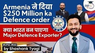 India's Defence Export to Armenia | Conflict with Azerbaijan | Geopolitics Simplified | UPSC