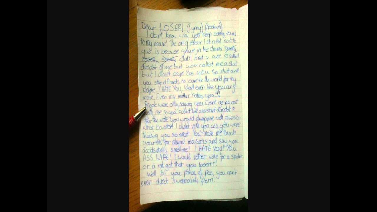 a dramatic breakup letter for lynny - YouTube
