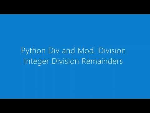 Python Integer division and Remainders - YouTube