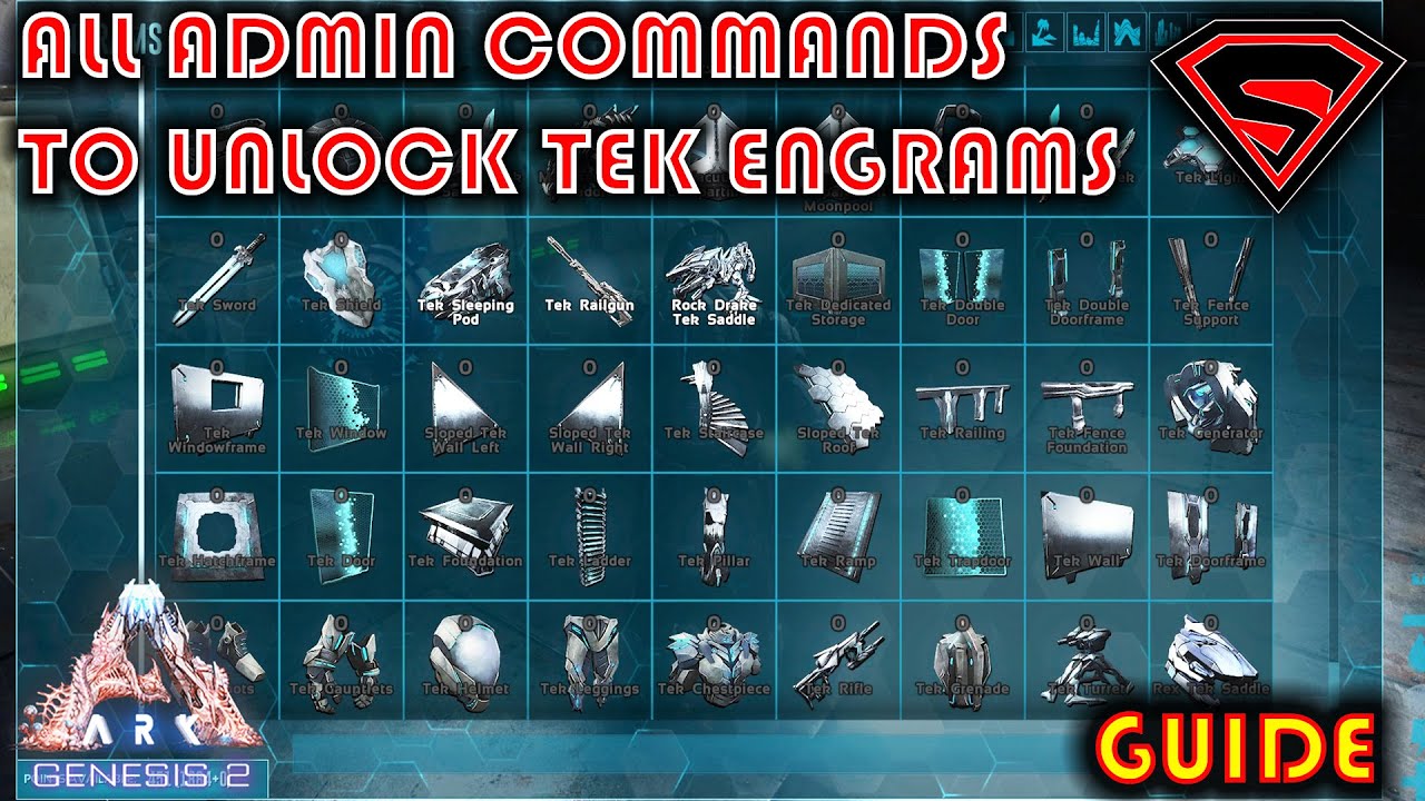 Ark Genesis 2 All Admin Commands To Unlock Tek Engrams Youtube