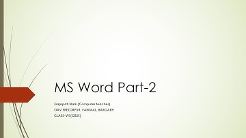 OAV ICT VII: MS WORD PART-2