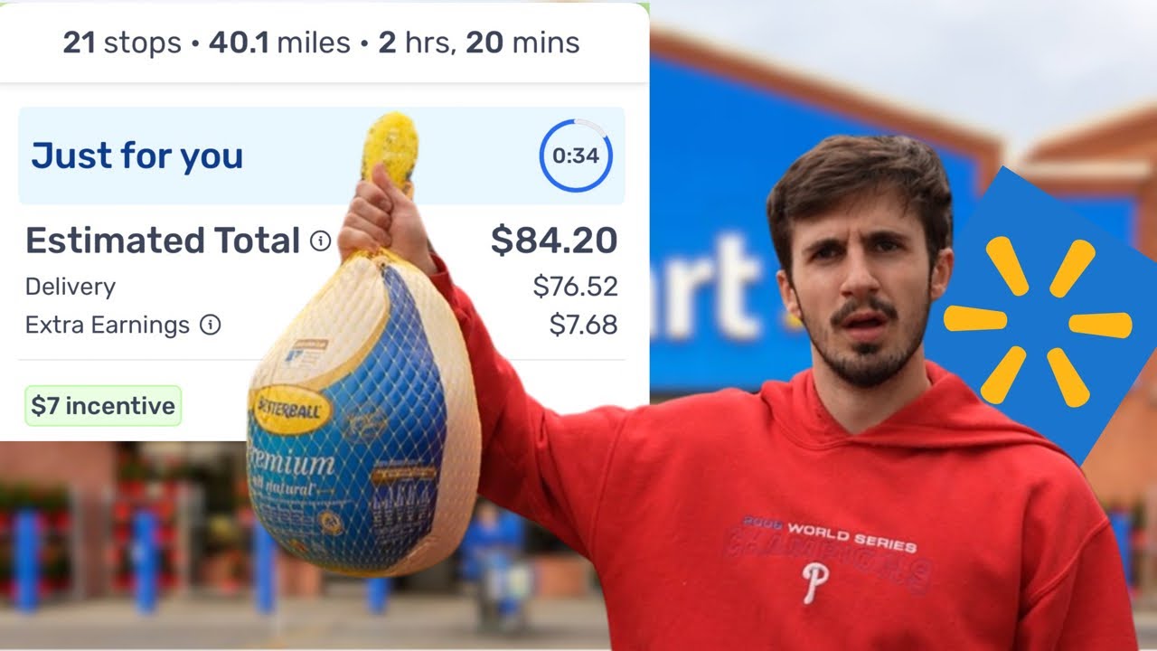 Я воспользовался услугой доставки Walmart Spark за день до Дня благодарения и заработал ($____)