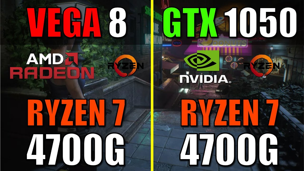 Ryzen 7 4700G APU With Vega 8 Overclocked vs. GTX 1050 - YouTube