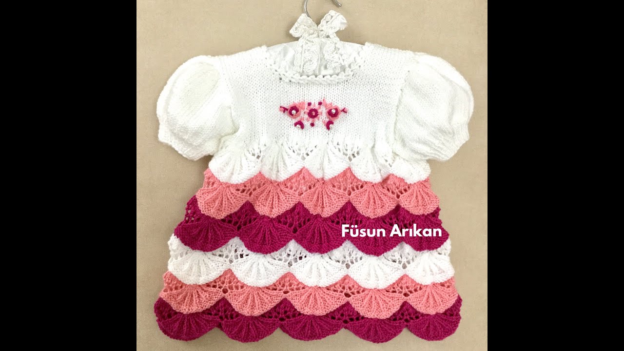 LİMON DİLİMİ ÖRGÜ BEBEK ELBİSESİ / KNITTED BABY DRESS