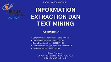 Social Informatics - Information Extraction Dan Text Mining