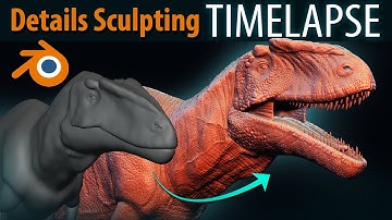 Dinosaur skin details Sculpting | 3D Blender Timelapse