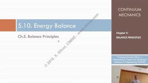 Continuum Mechanics - Ch 5 - Lecture 12 - Energy Balance