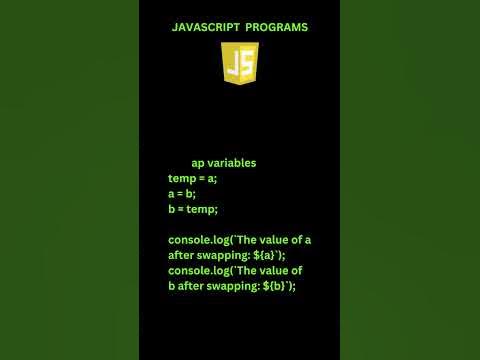 JavaScript Program to Swap Two Variables - YouTube