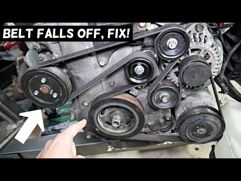 KIA OPTIMA SERPENTINE BELT FALLS OFF, BELT COMING OFF FIX