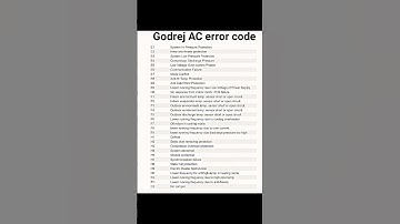 Godrej AC Error Code