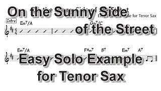 On the Sunny Side of the Street - Easy Solo Example for Tenor Sax