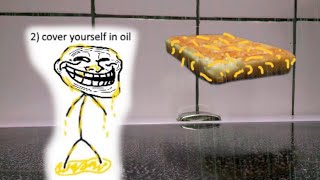 Waffle covered in oil