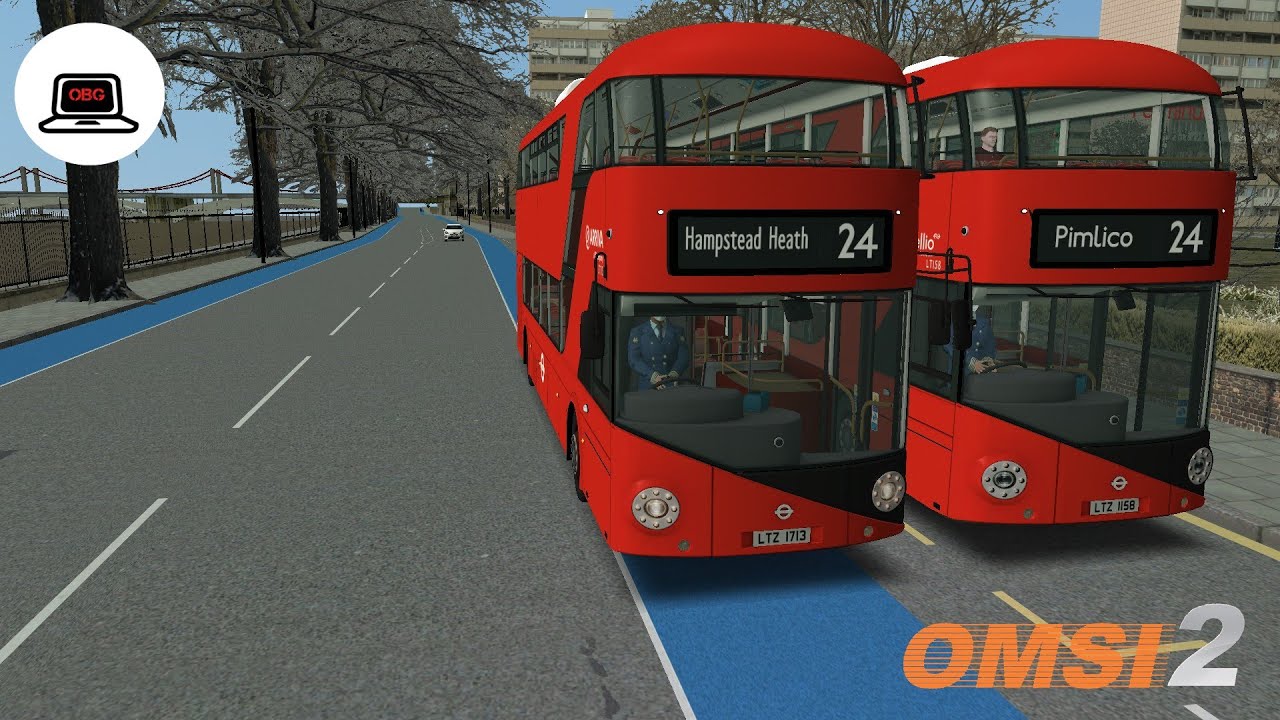 OMSI 2 London Route 24 Pimlico - Hampstead Heath - Bus Wright Routemaster First Look Logitech G29