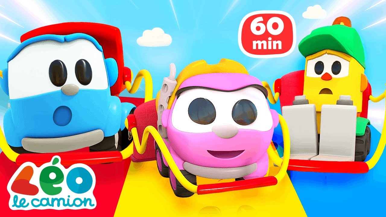 Léo le camion curieux et les voitures : constructions et nouvelles découvertes. Animation pour bébés