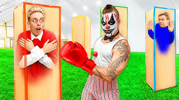 CACHE-CACHE EXTRÊME DANS LES BOÎTES EN CARTON DES CLOWNS DÉFI !