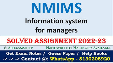 NMIMS Assignment - Information System for Managers - April 2023