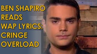 Earlier today on his show, ben shapiro gave a cringe reaction and read
out of the lyrics to megan thee stallion cardi b's wap, suggested song
was...