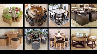 Table avec chaises encastrables - The best space saving table chairs designs - ideas for small house