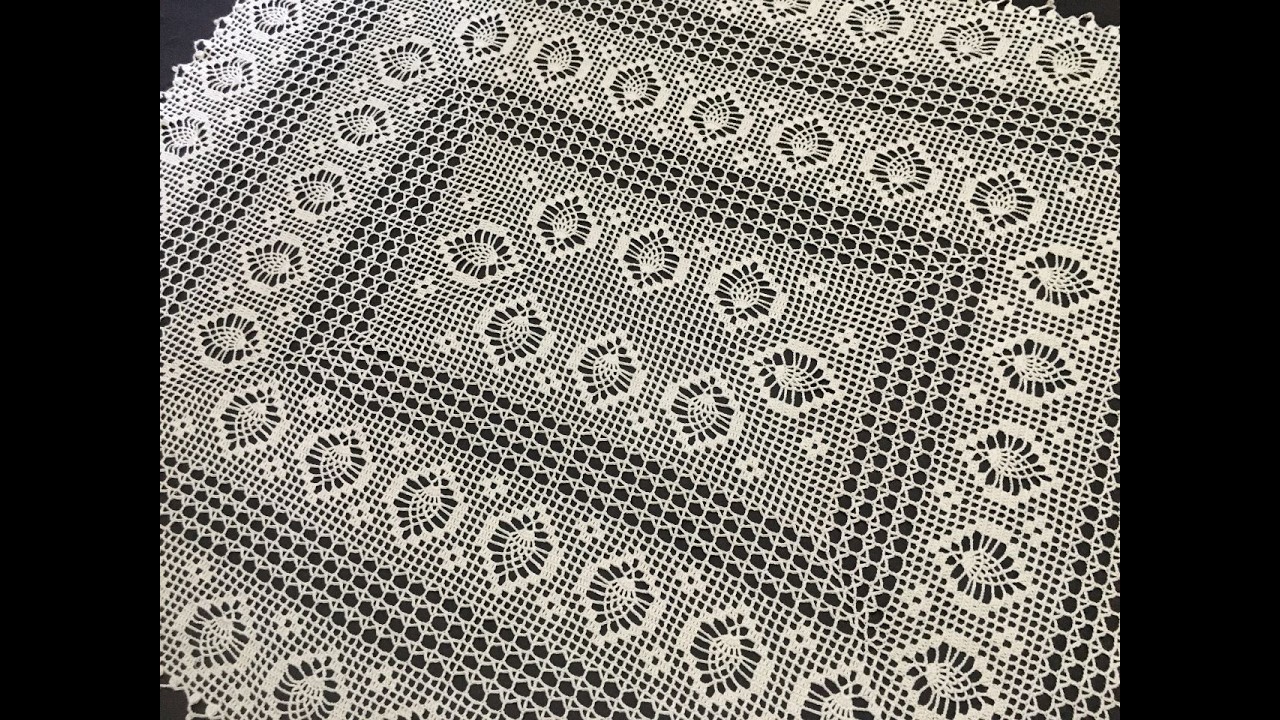 مفرش كروشيه مستطيل بأي مقاس | شرح مبسط للمبتدئين . الجزء الثالث