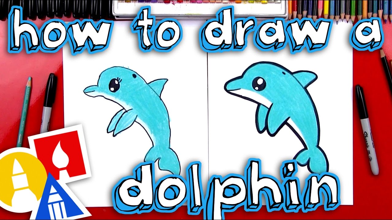 ⁣How To Draw A Cartoon Dolphin