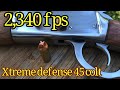 45 Colt Xtreme Defense in Rossi 92 at 2,340 fps
