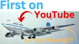 Drawing Short Stuff - Boeing 747SP Pan Am Boeing 747SP super realistic drawing. Drawing an Airplane