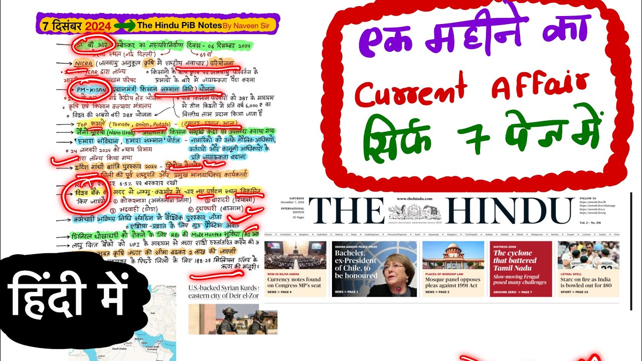 7 December Current Affairs In Hindi | The Hindu Newspaper In Hindi ...