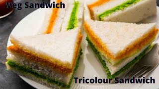 Easy Independence day Special Sandwich Recipe/Tiranga Sandwich/Easy Tricolour Sandwich Recipe