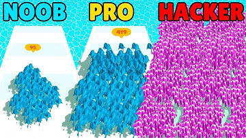 NOOB vs PRO vs HACKER in Crowd Fish 3D
