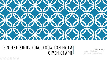 Finding Sinusoidal Equation from given Graph II Sinusoidal function II Maths Time