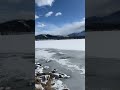 The beauty of freeze/thaw, fire and ice at Jasper Park Lodge’s Lake Beauvert.